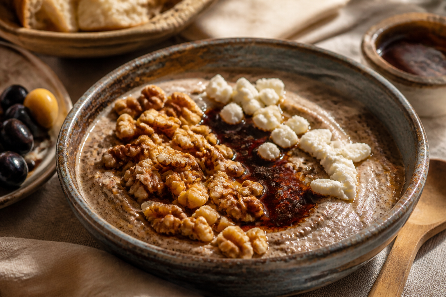 Haşhaş Ezmesi ve Pekmezli Kahvaltı Kâsesi — Uşak Sofrası yemek fotoğrafı